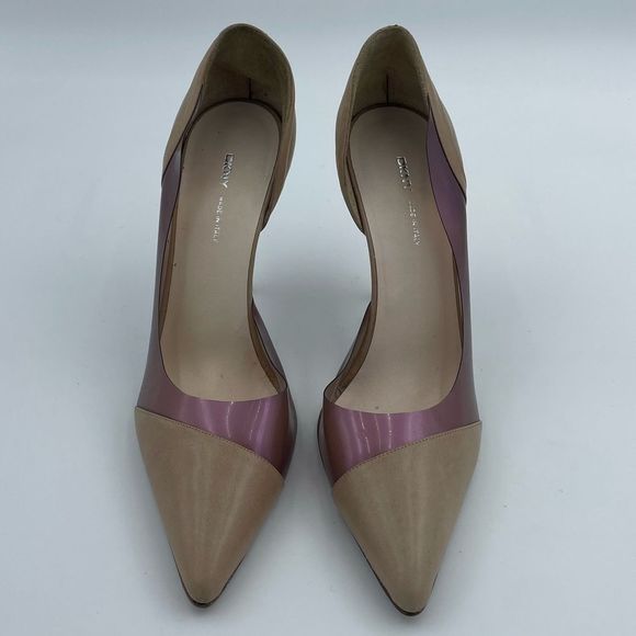 Dkny Shoes - DKNY Beige Pumps with Purple Accents